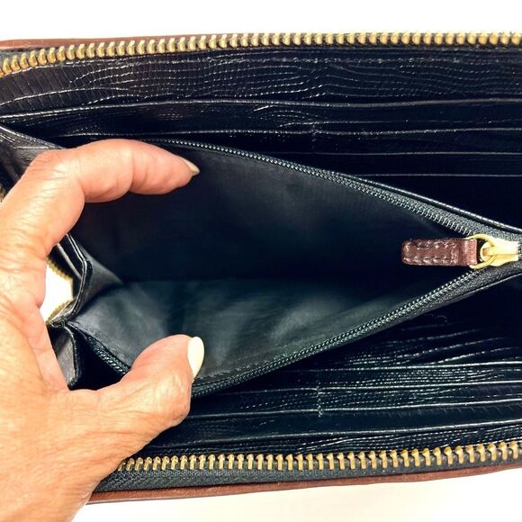 Brahmin Leather Embossed Zip Around Wallet - Picture 7 of 10